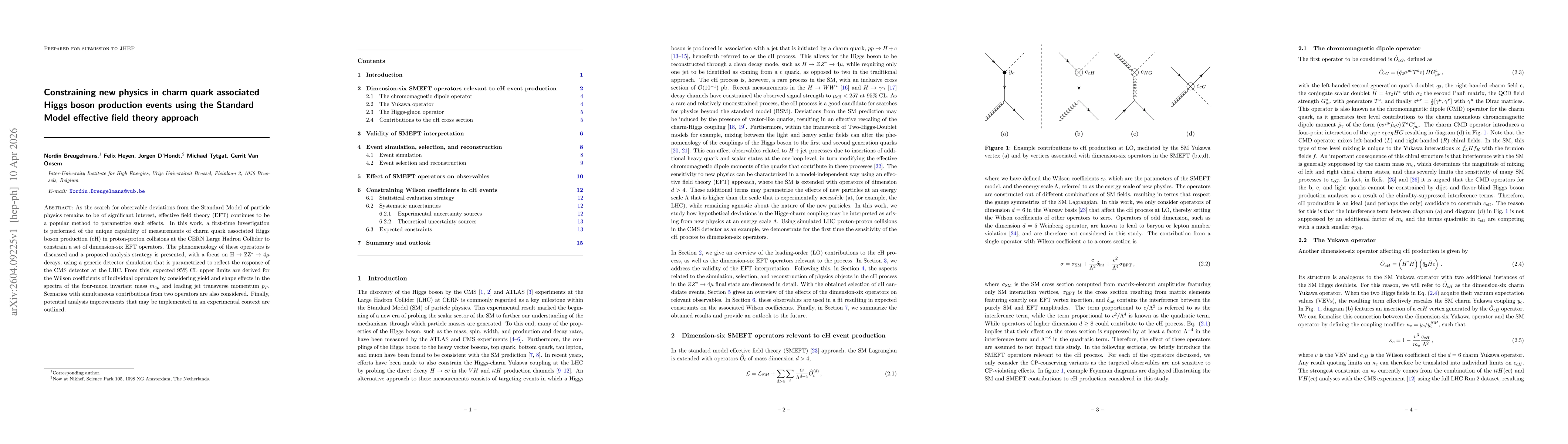 Thumbnail for Constraining new physics in charm quark associated Higgs boson production events using the Standard Model effective field theory approach