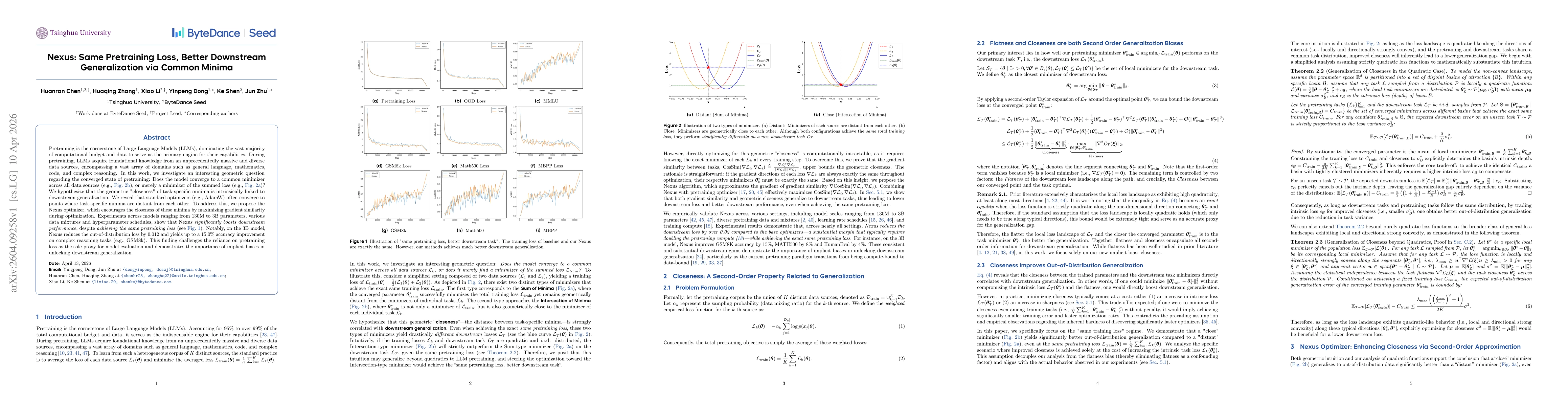 Thumbnail for Nexus: Same Pretraining Loss, Better Downstream Generalization via Common Minima