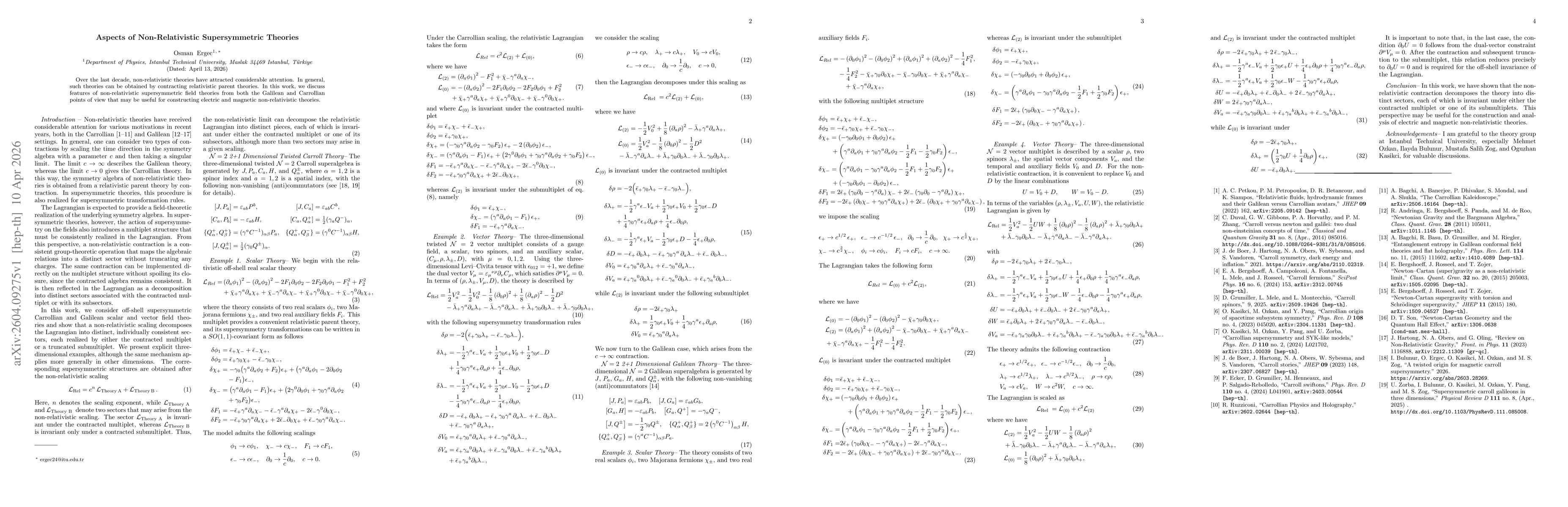 Thumbnail for Aspects of Non-Relativistic Supersymmetric Theories