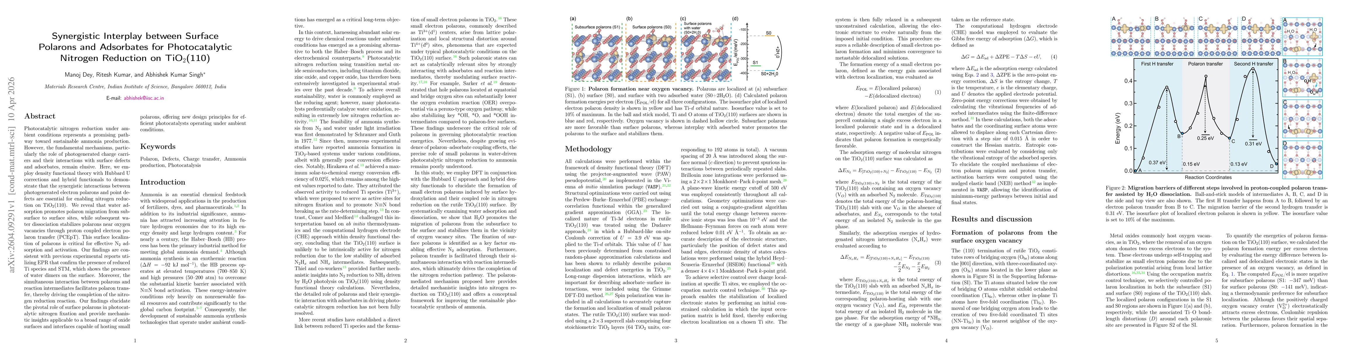Thumbnail for Synergistic Interplay between Surface Polarons and Adsorbates for Photocatalytic Nitrogen Reduction on TiO$_2$(110)