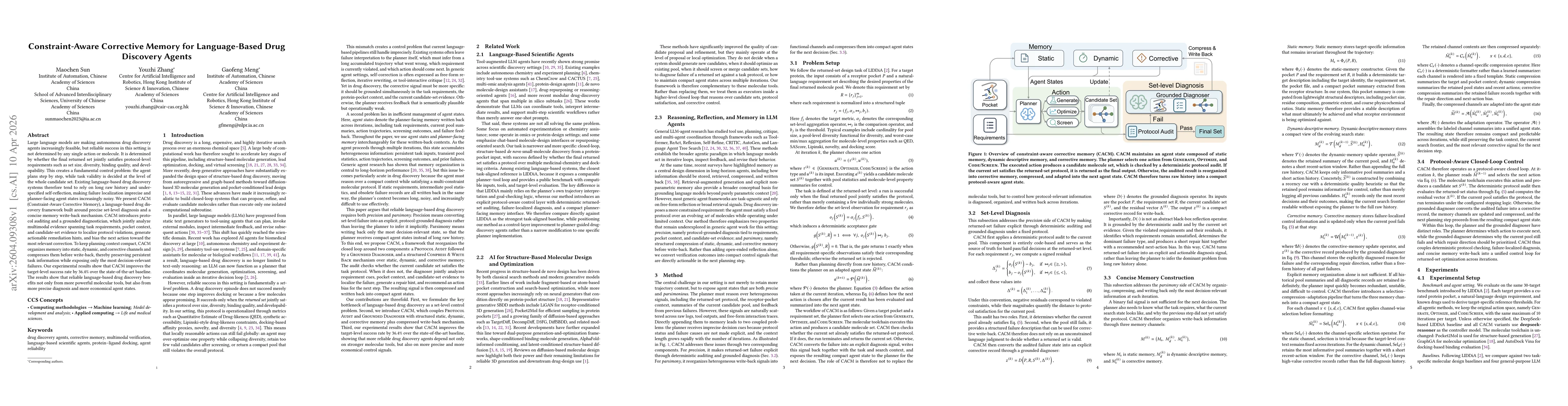 Thumbnail for Constraint-Aware Corrective Memory for Language-Based Drug Discovery Agents