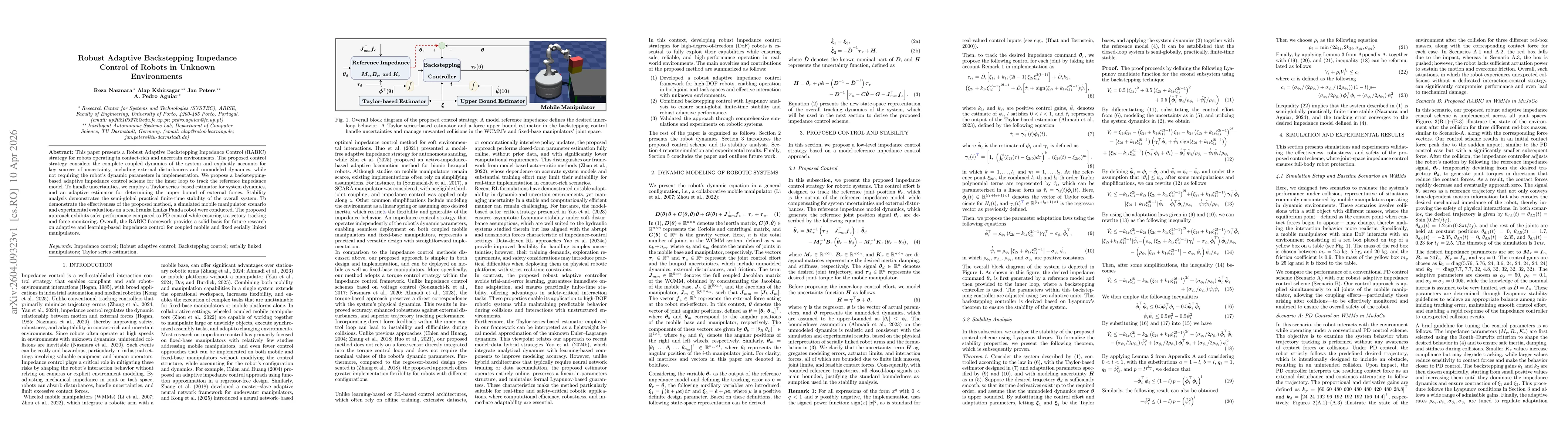 Thumbnail for Robust Adaptive Backstepping Impedance Control of Robots in Unknown Environments