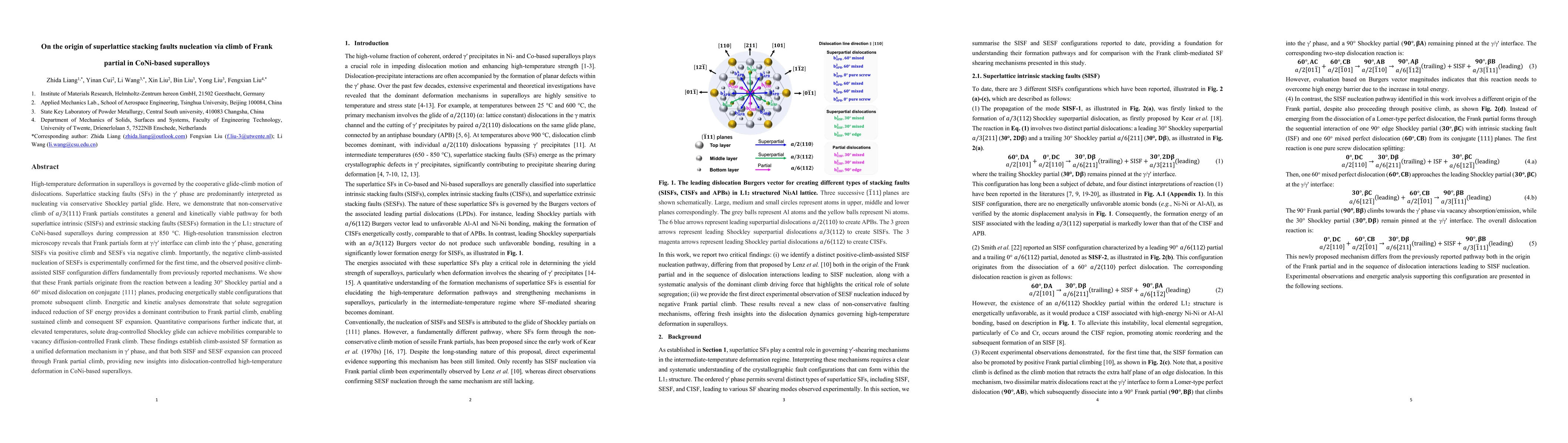 Thumbnail for On the origin of superlattice stacking faults nucleation via climb of Frank partial in CoNi-based superalloys