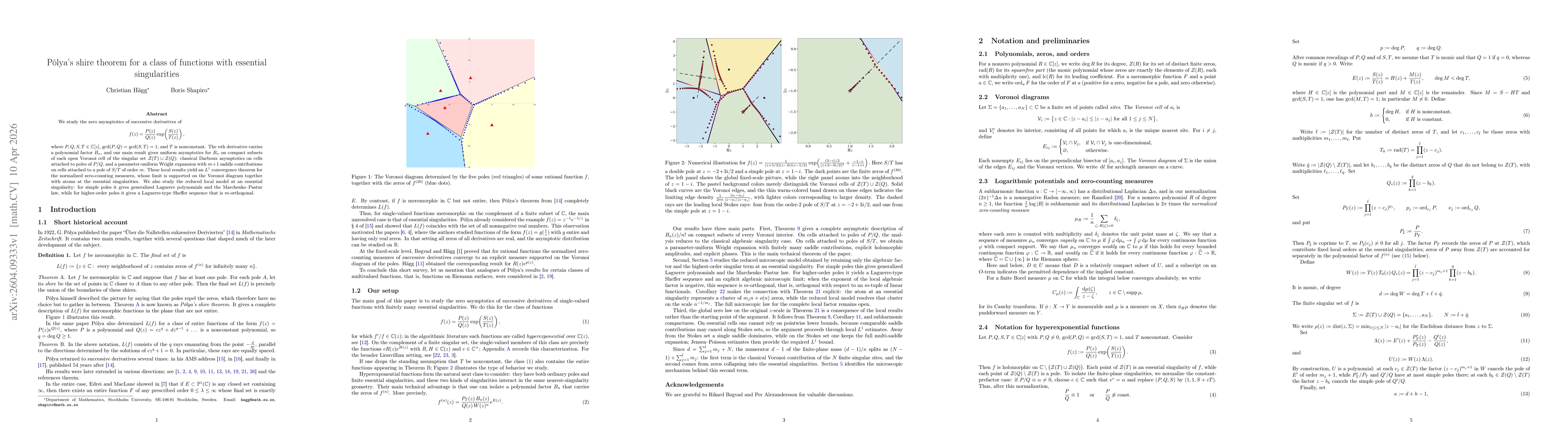 Thumbnail for Pólya's shire theorem for a class of functions with essential singularities