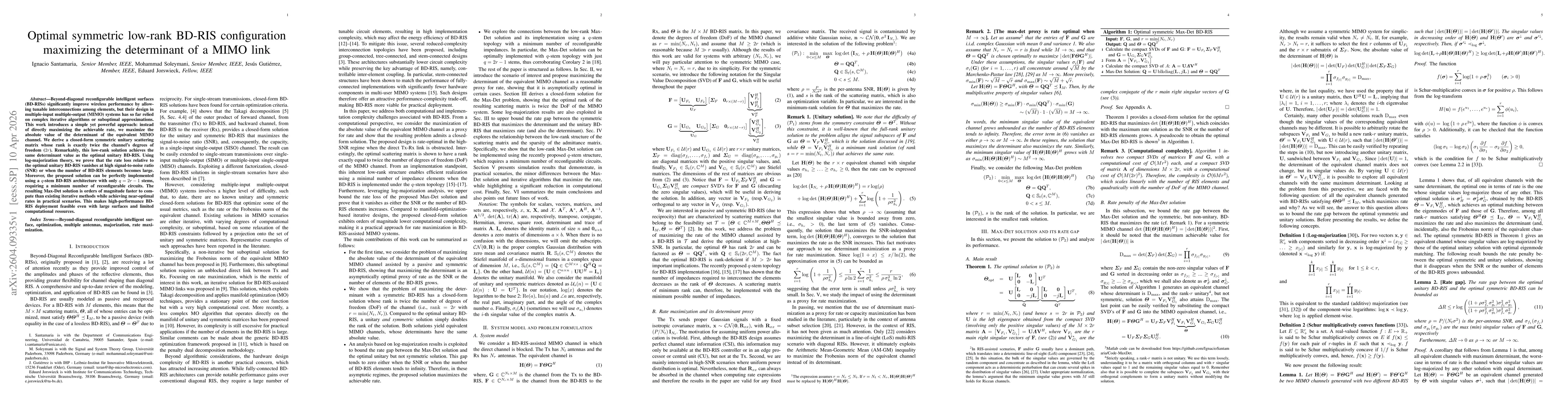 Thumbnail for Optimal symmetric low-rank BD-RIS configuration maximizing the determinant of a MIMO link