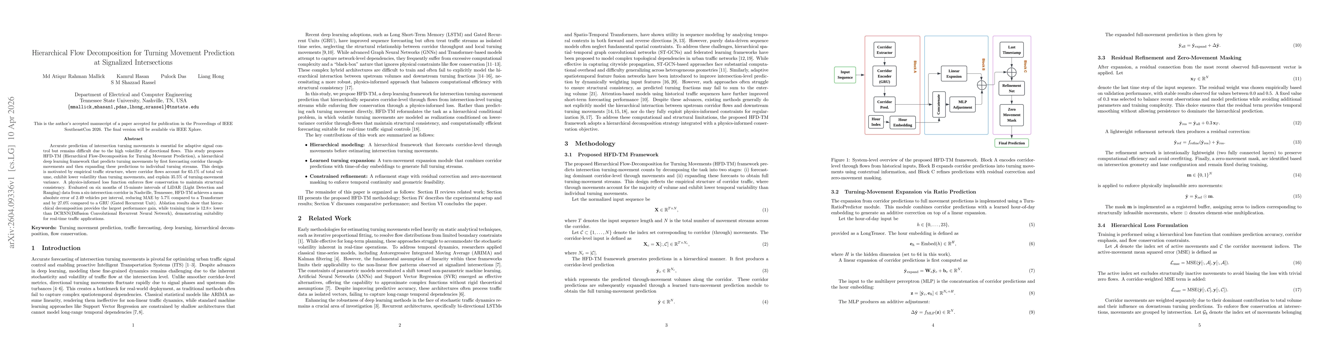 Thumbnail for Hierarchical Flow Decomposition for Turning Movement Prediction at Signalized Intersections