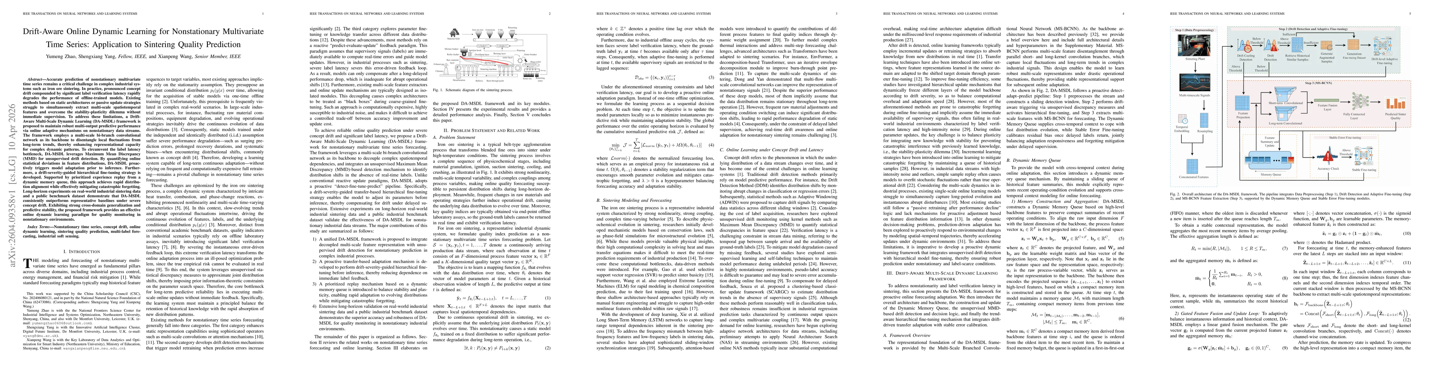 Thumbnail for Drift-Aware Online Dynamic Learning for Nonstationary Multivariate Time Series: Application to Sintering Quality Prediction