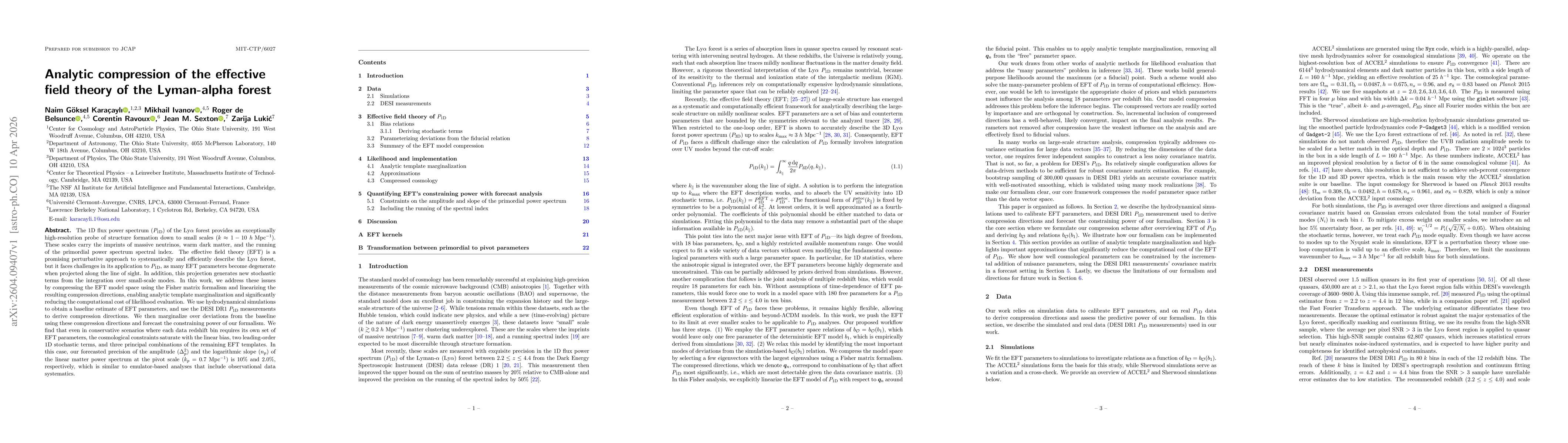 Thumbnail for Analytic compression of the effective field theory of the Lyman-alpha forest