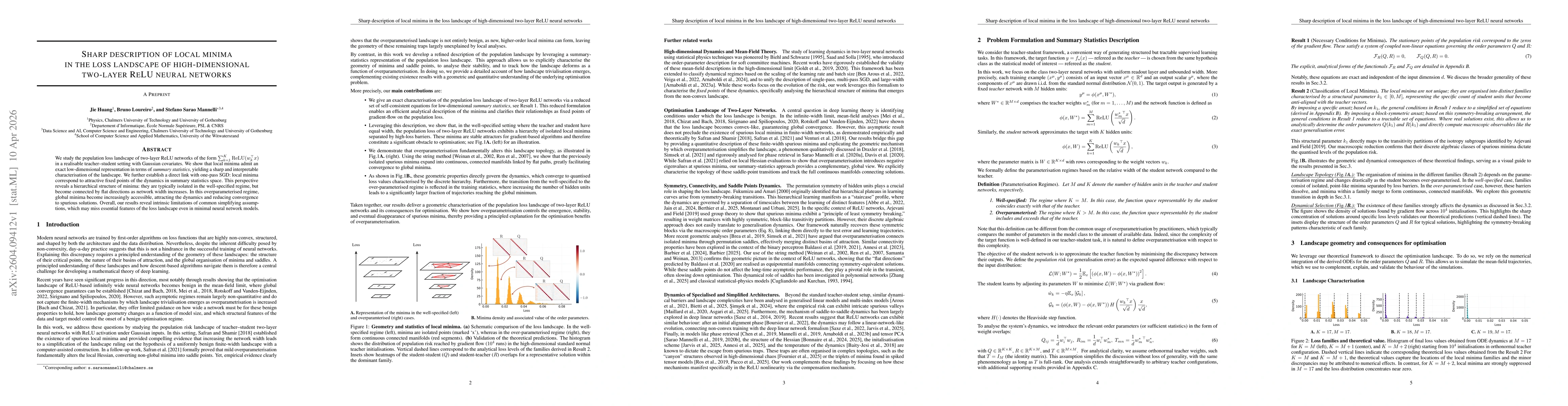 Thumbnail for Sharp description of local minima in the loss landscape of high-dimensional two-layer ReLU neural networks