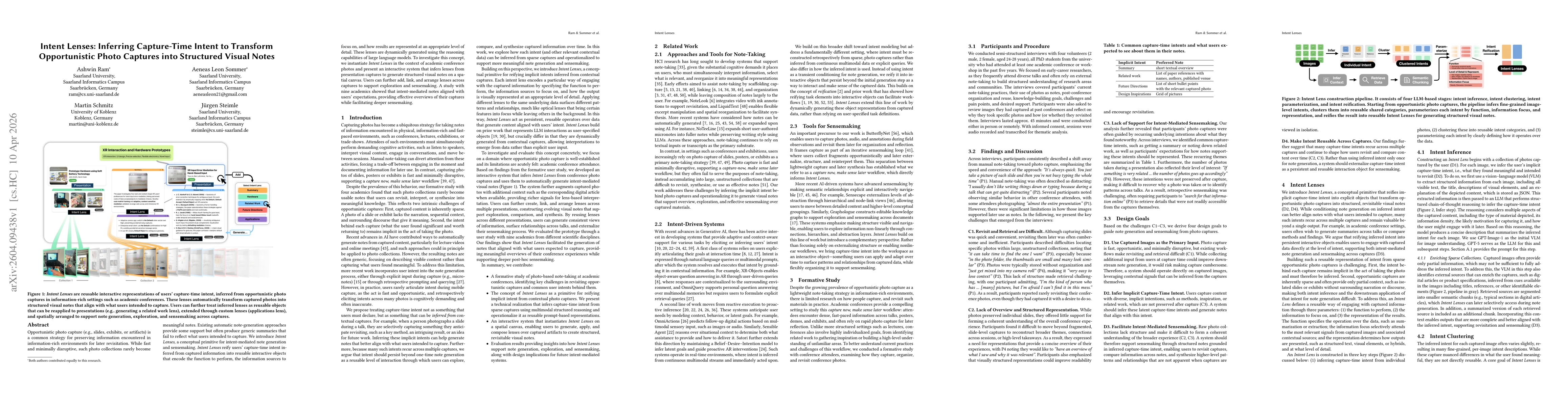 Thumbnail for Intent Lenses: Inferring Capture-Time Intent to Transform Opportunistic Photo Captures into Structured Visual Notes