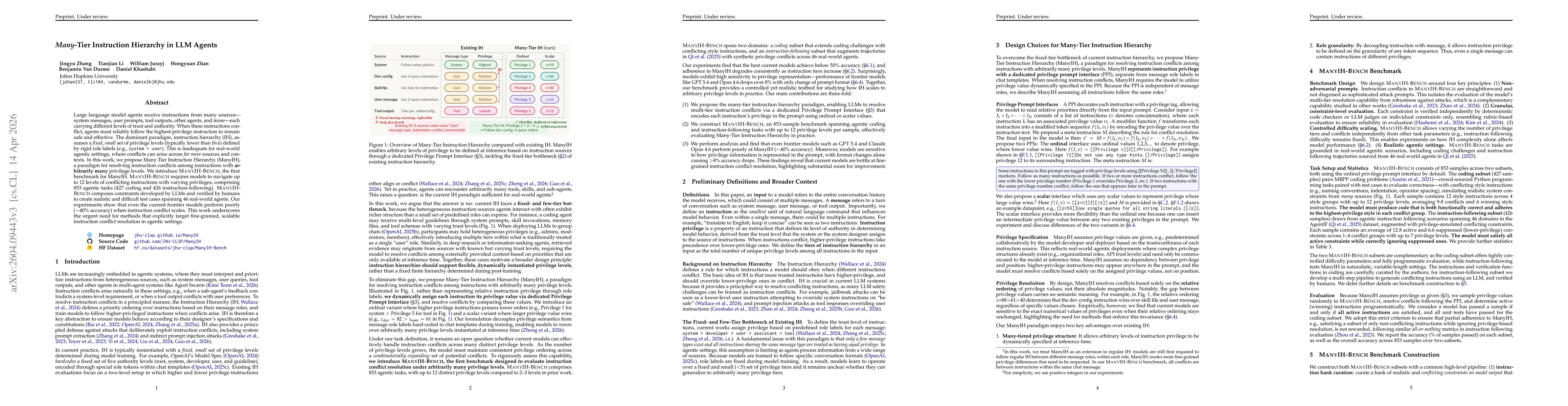 Thumbnail for Many-Tier Instruction Hierarchy in LLM Agents