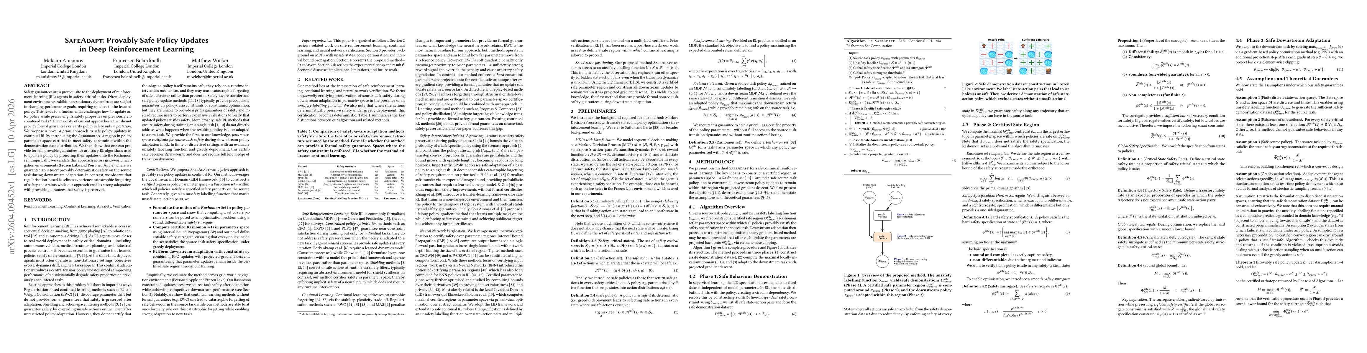 Thumbnail for SafeAdapt: Provably Safe Policy Updates in Deep Reinforcement Learning