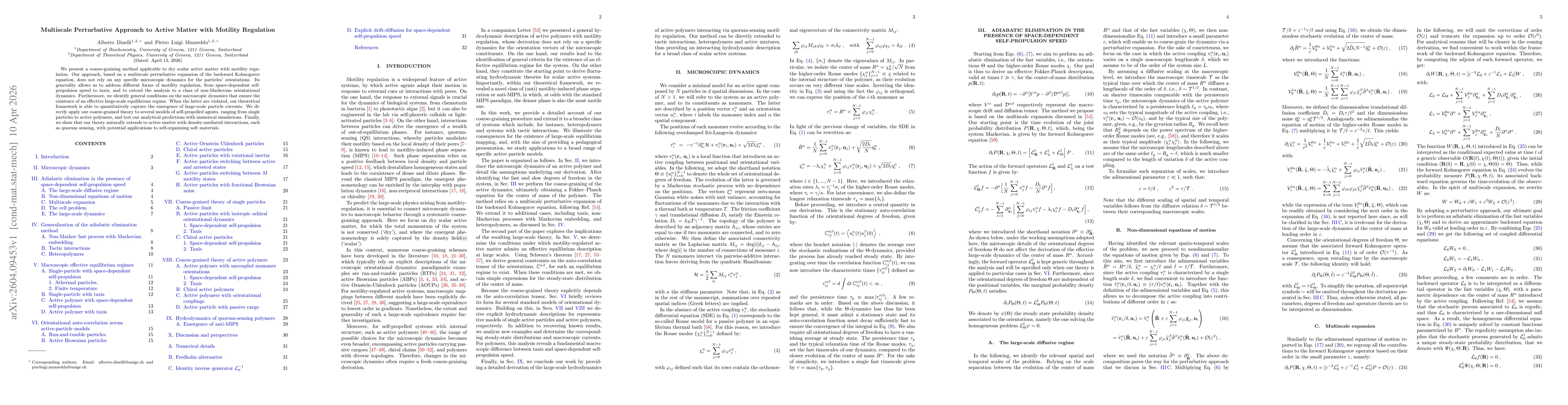 Thumbnail for Multiscale perturbative approach to active matter with motility regulation
