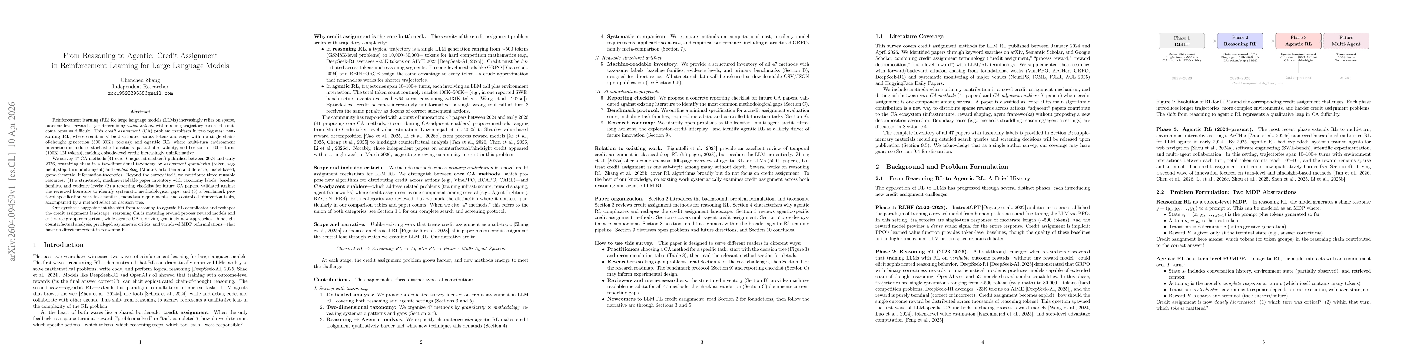 Thumbnail for From Reasoning to Agentic: Credit Assignment in Reinforcement Learning for Large Language Models