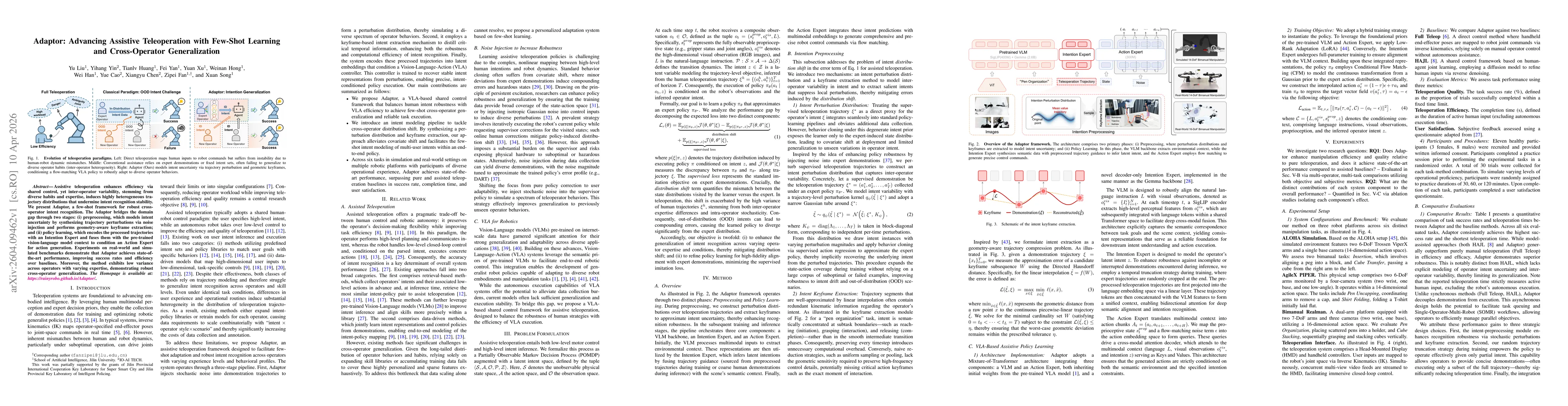 Thumbnail for Adaptor: Advancing Assistive Teleoperation with Few-Shot Learning and Cross-Operator Generalization