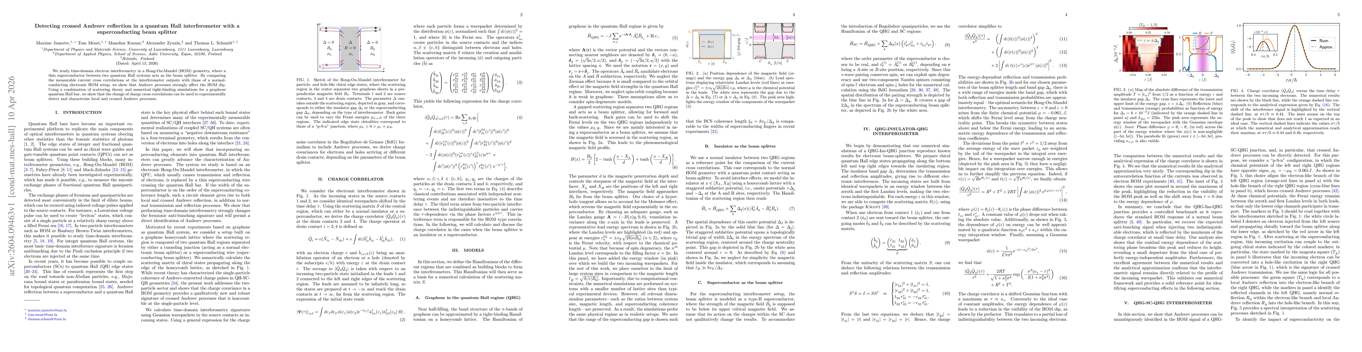 Thumbnail for Detecting crossed Andreev reflection in a quantum Hall interferometer with a superconducting beam splitter
