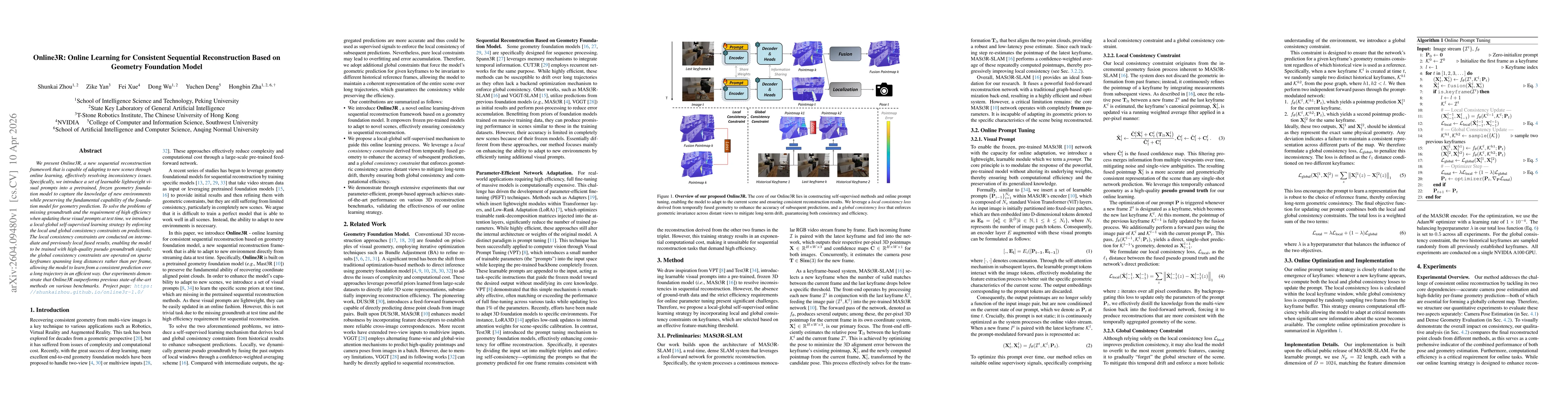 Thumbnail for Online3R: Online Learning for Consistent Sequential Reconstruction Based on Geometry Foundation Model