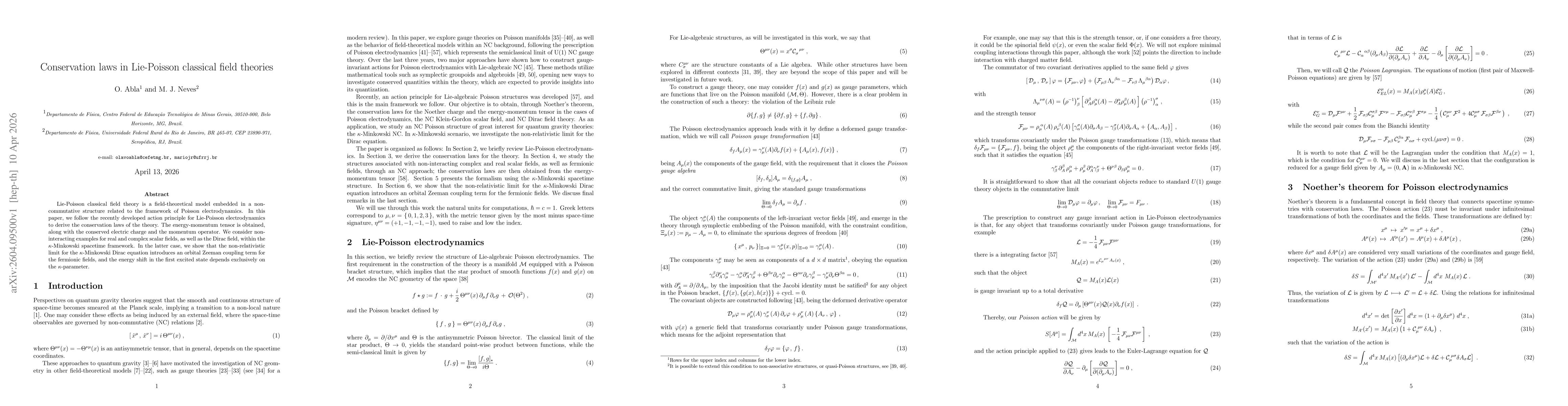 Thumbnail for Conservation laws in Lie-Poisson classical field theories