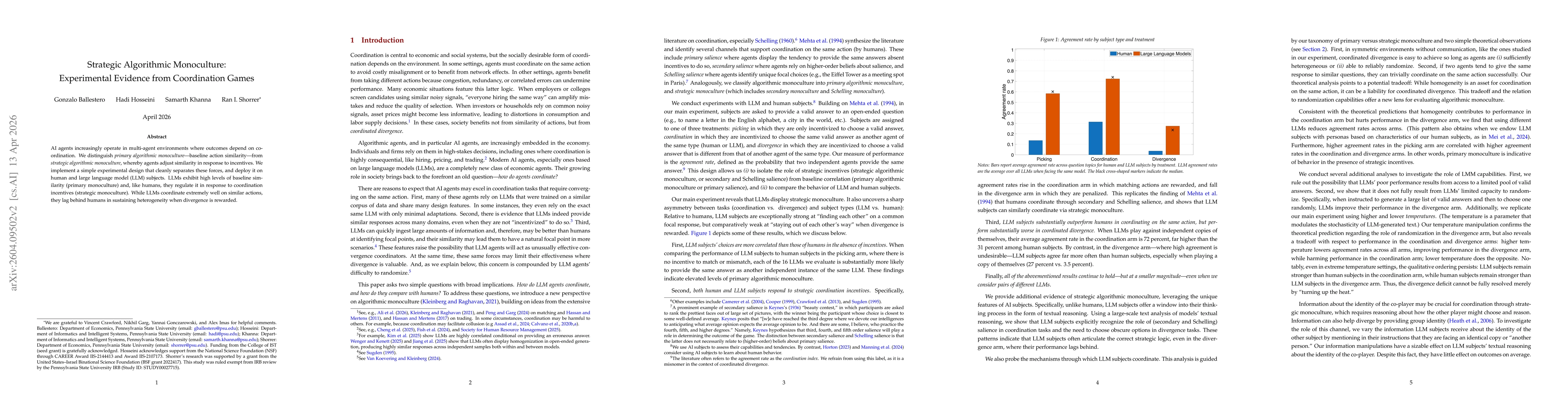 Thumbnail for Strategic Algorithmic Monoculture:Experimental Evidence from Coordination Games