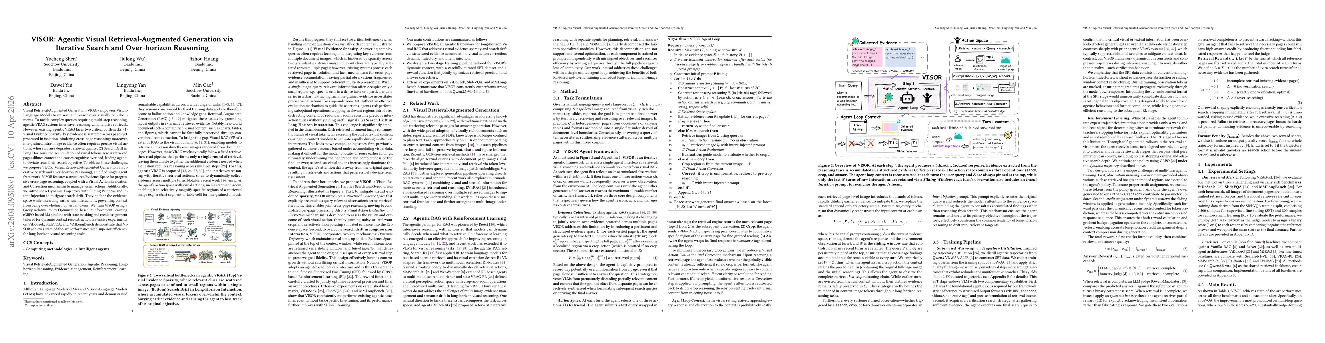 Thumbnail for VISOR: Agentic Visual Retrieval-Augmented Generation via Iterative Search and Over-horizon Reasoning