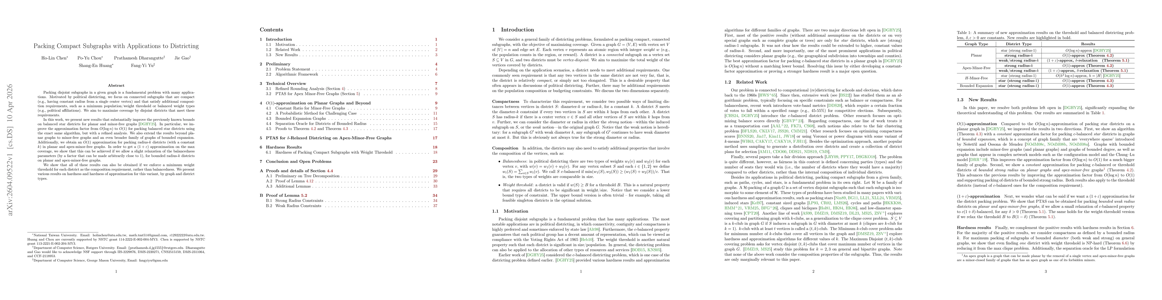 Thumbnail for Packing Compact Subgraphs with Applications to Districting