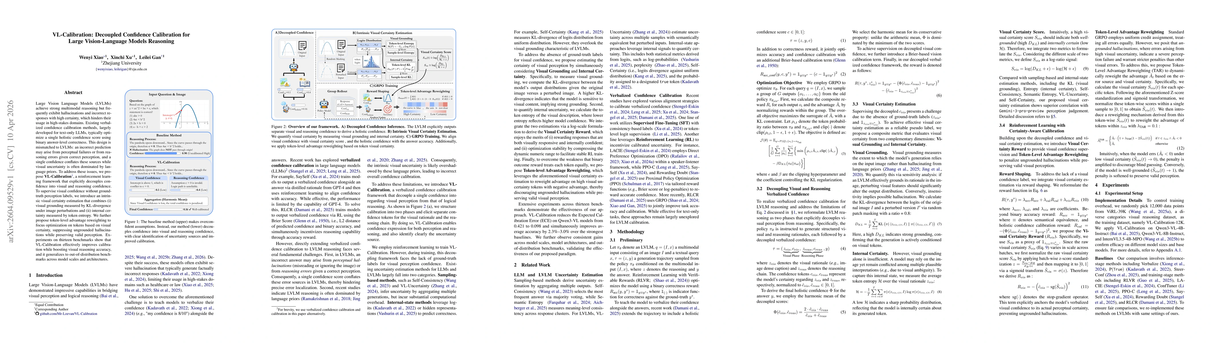 Thumbnail for VL-Calibration: Decoupled Confidence Calibration for Large Vision-Language Models Reasoning