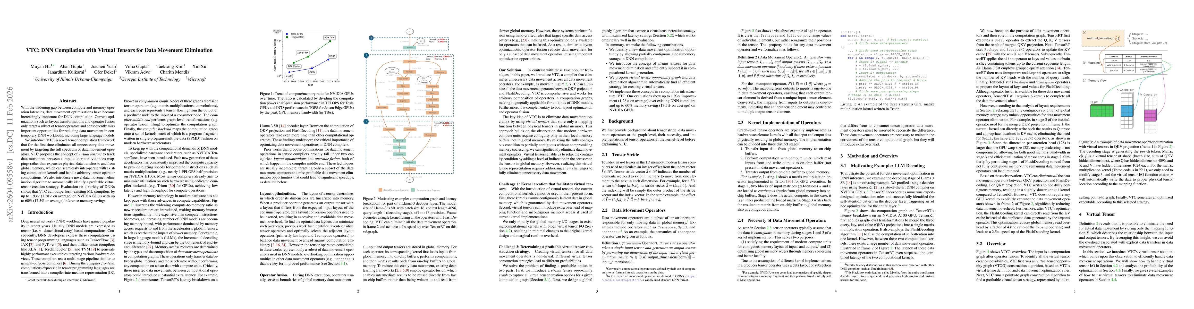 Thumbnail for VTC: DNN Compilation with Virtual Tensors for Data Movement Elimination