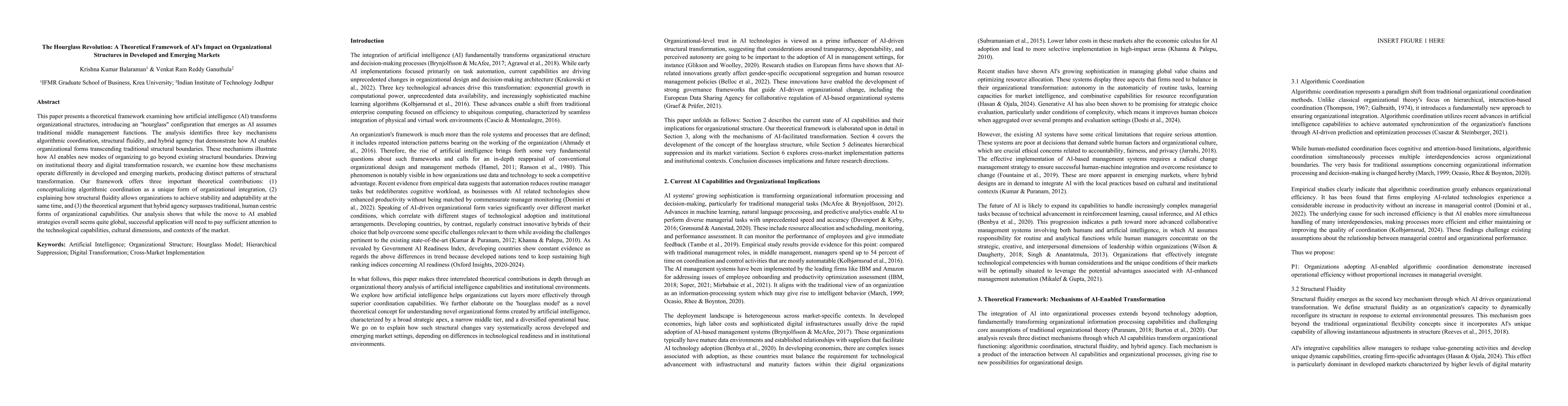 Thumbnail for The Hourglass Revolution: A Theoretical Framework of AI's Impact on Organizational Structures in Developed and Emerging Markets