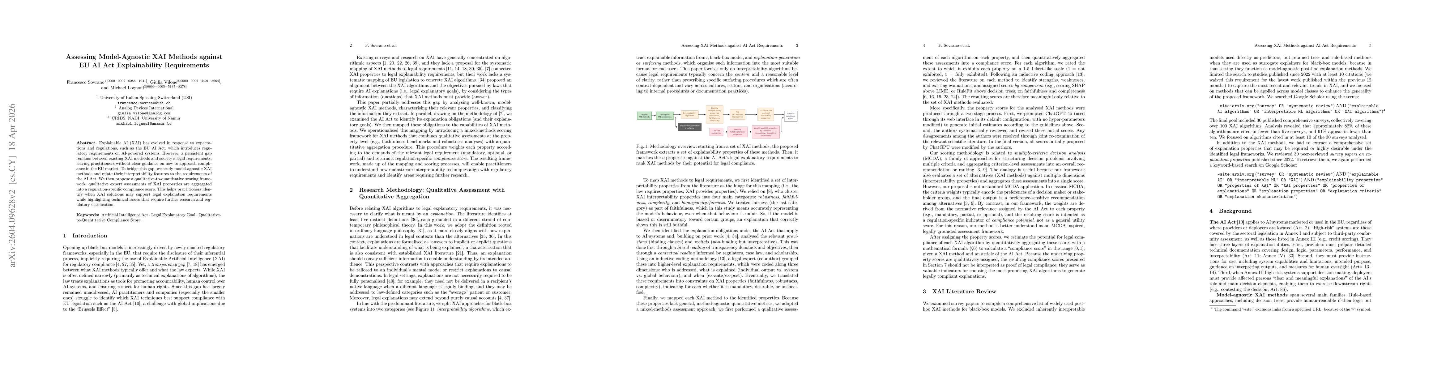 Thumbnail for Assessing Model-Agnostic XAI Methods against EU AI Act Explainability Requirements