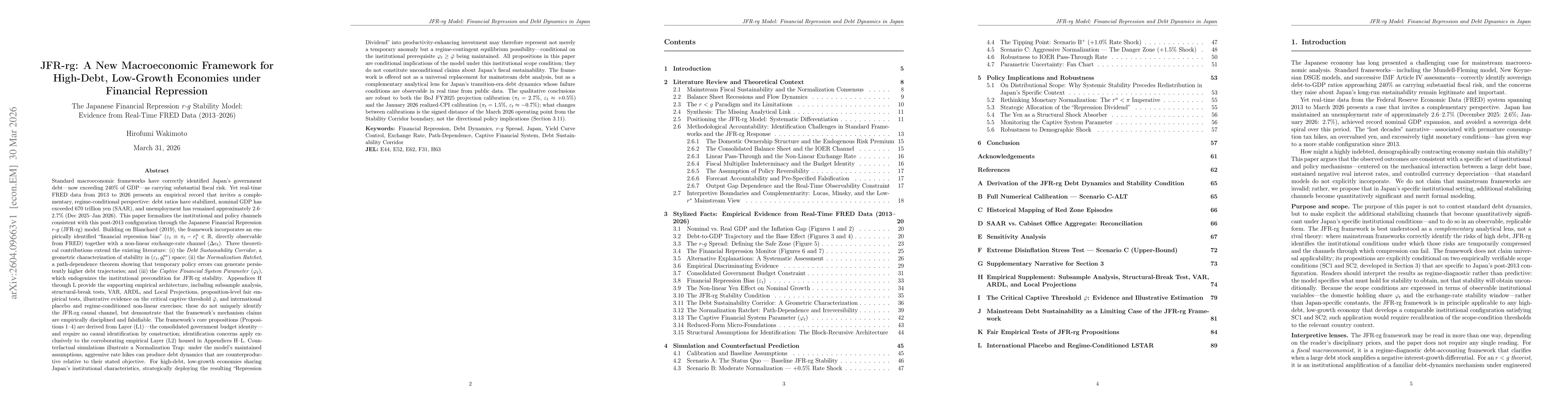Thumbnail for JFR-rg: A New Macroeconomic Framework for High-Debt, Low-Growth Economies under Financial Repression