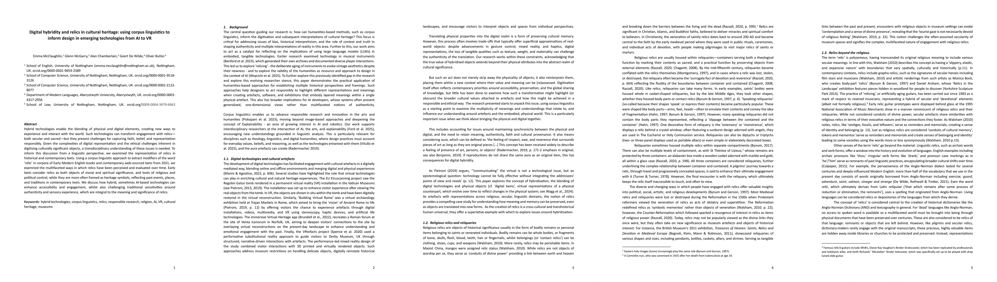Thumbnail for Digital hybridity and relics in cultural heritage: using corpus linguistics to inform design in emerging technologies from AI to VR