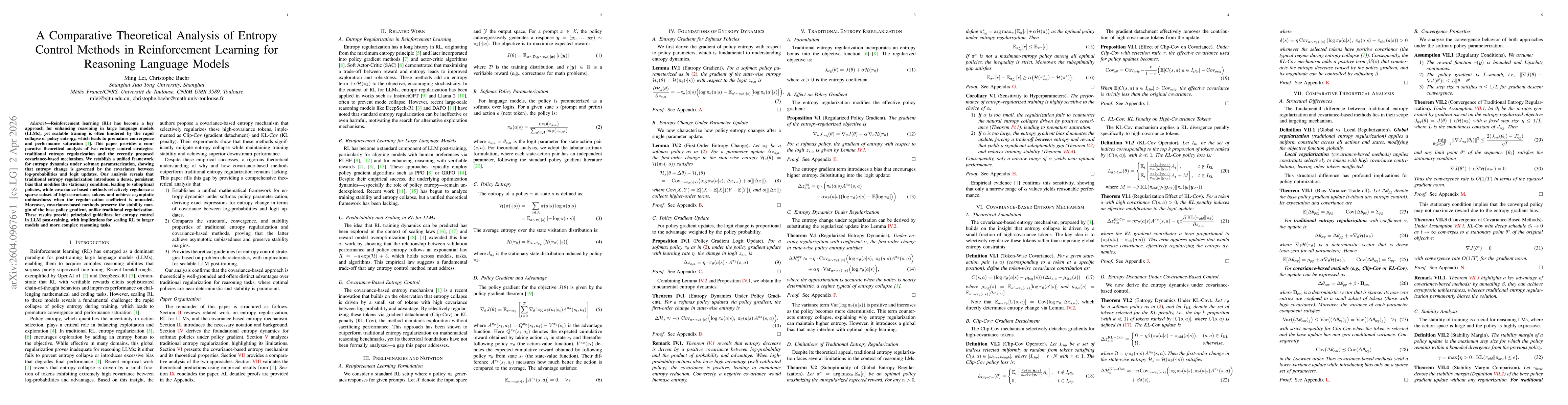 Thumbnail for A Comparative Theoretical Analysis of Entropy Control Methods in Reinforcement Learning