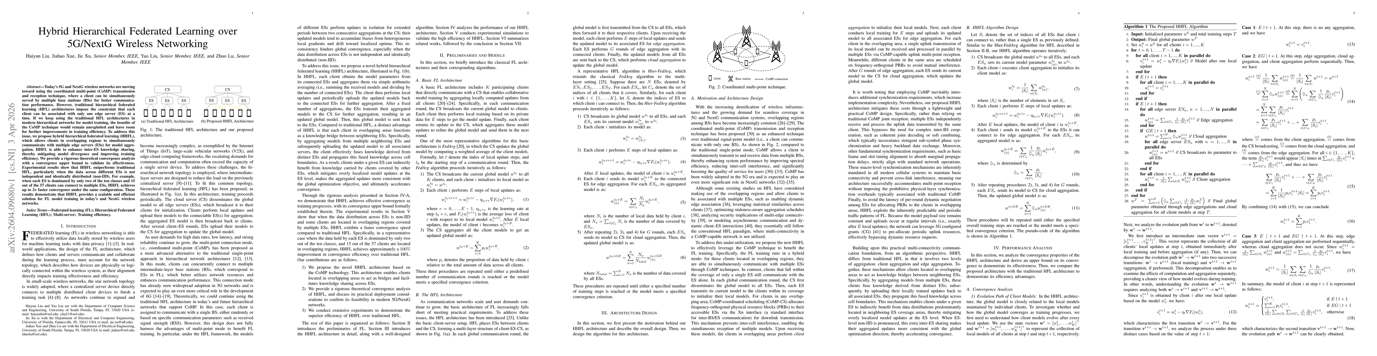 Thumbnail for Hybrid Hierarchical Federated Learning over 5G/NextG Wireless Networking
