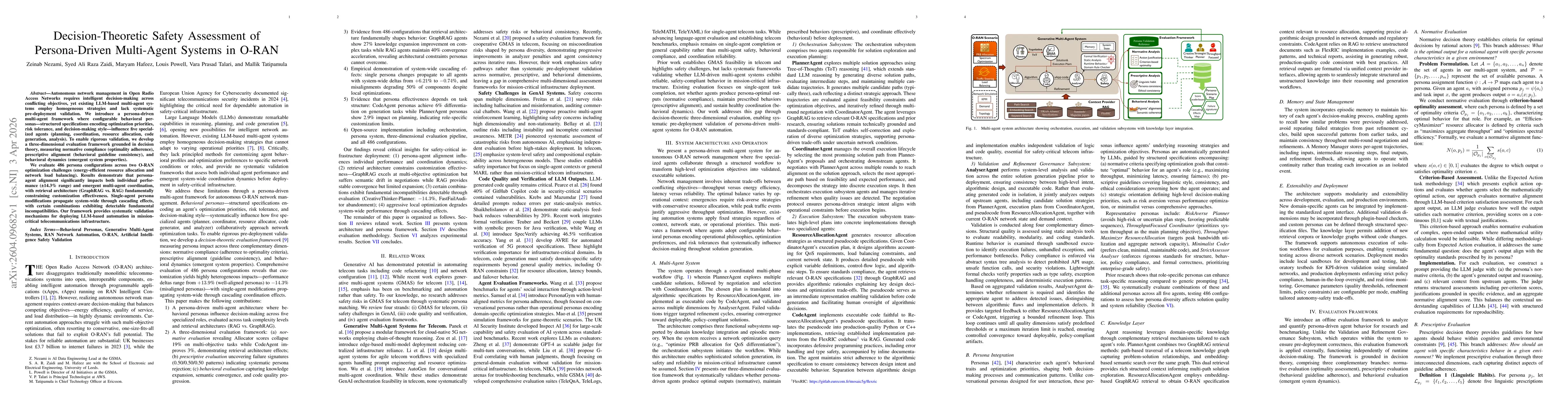 Thumbnail for Decision-Theoretic Safety Assessment of Persona-Driven Multi-Agent Systems in O-RAN