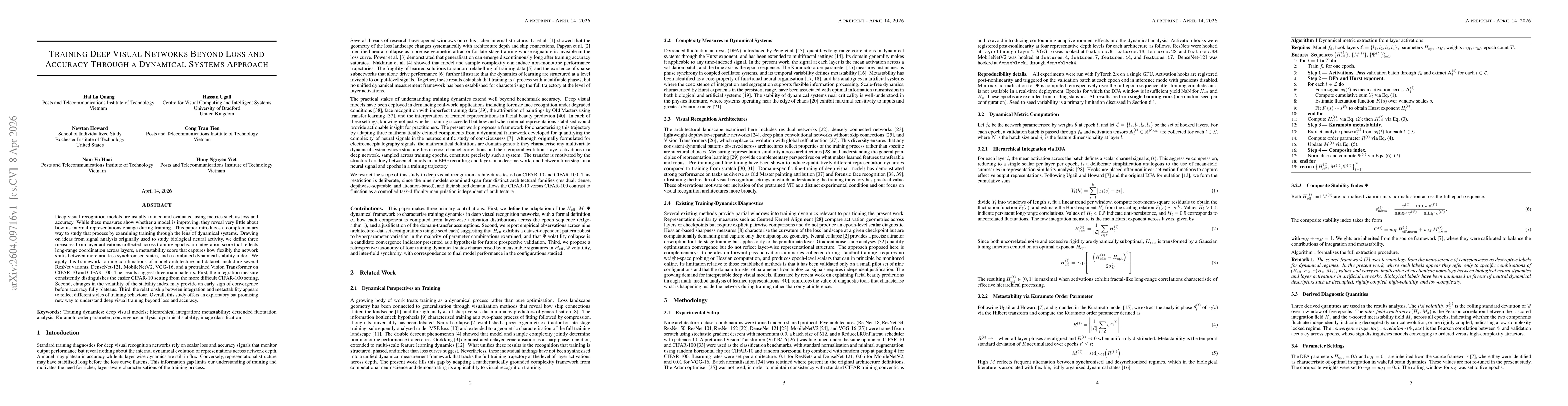 Thumbnail for Training Deep Visual Networks Beyond Loss and Accuracy Through a Dynamical Systems Approach