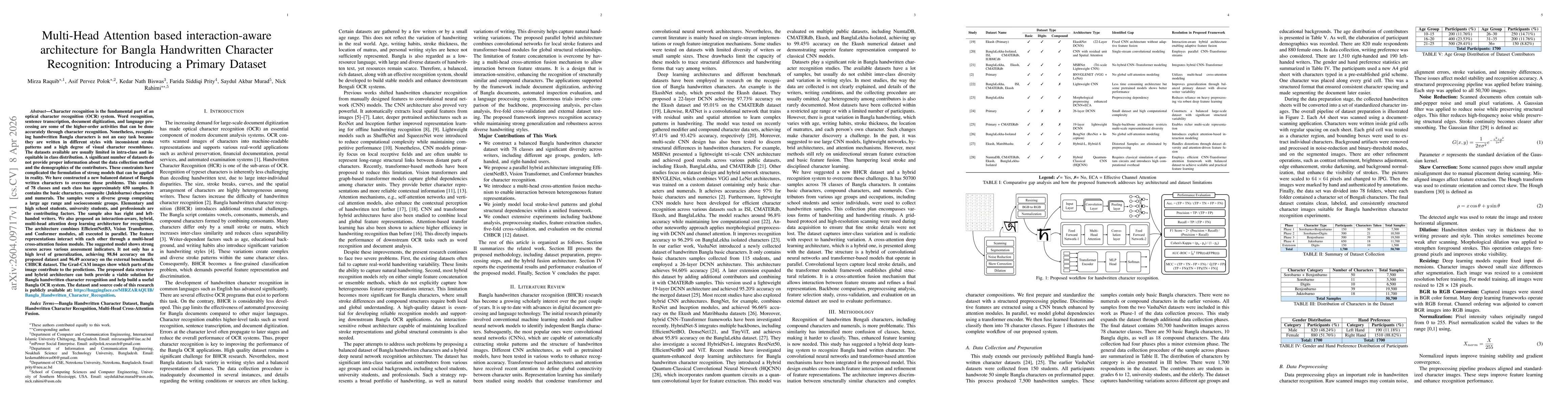 Thumbnail for Multi-Head Attention based interaction-aware architecture for Bangla Handwritten Character Recognition: Introducing a Primary Dataset