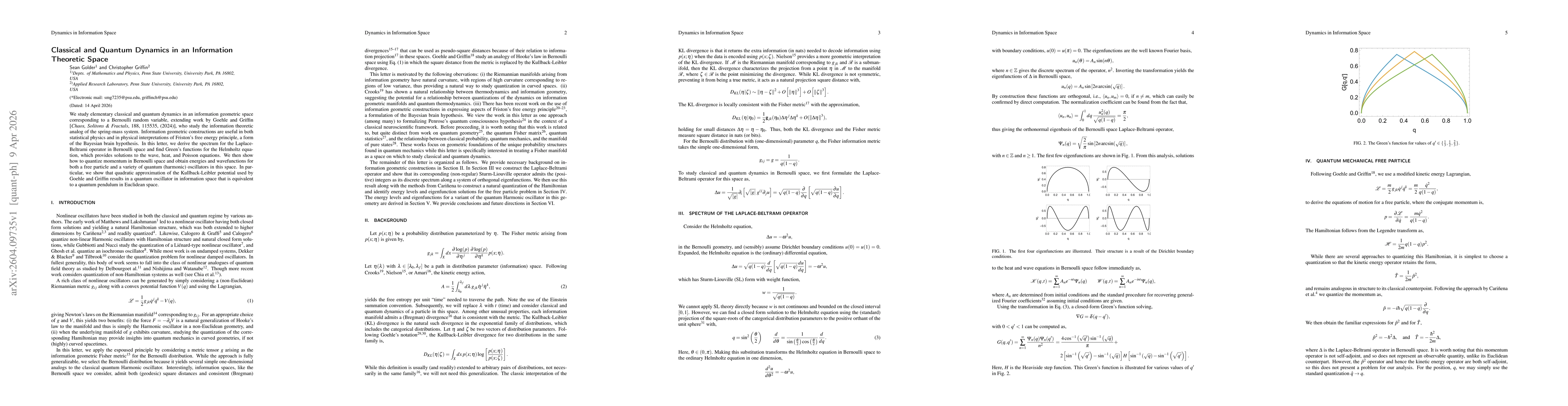 Thumbnail for Classical and Quantum Dynamics in an Information Theoretic Space