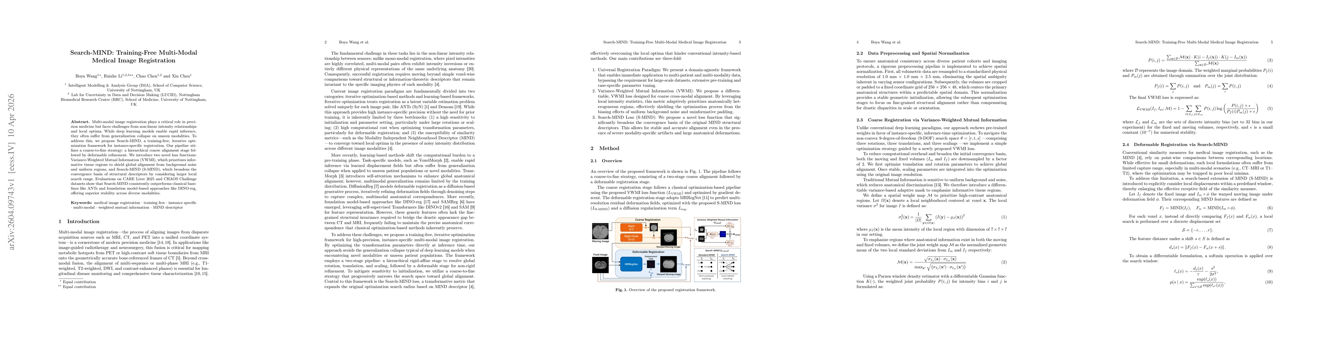 Thumbnail for Search-MIND: Training-Free Multi-Modal Medical Image Registration