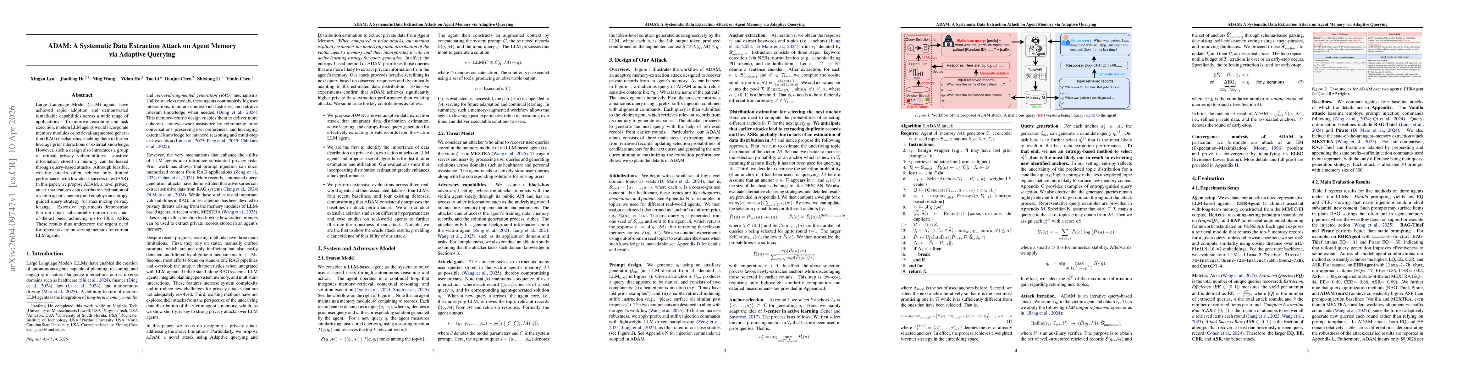 Thumbnail for ADAM: A Systematic Data Extraction Attack on Agent Memory via Adaptive Querying