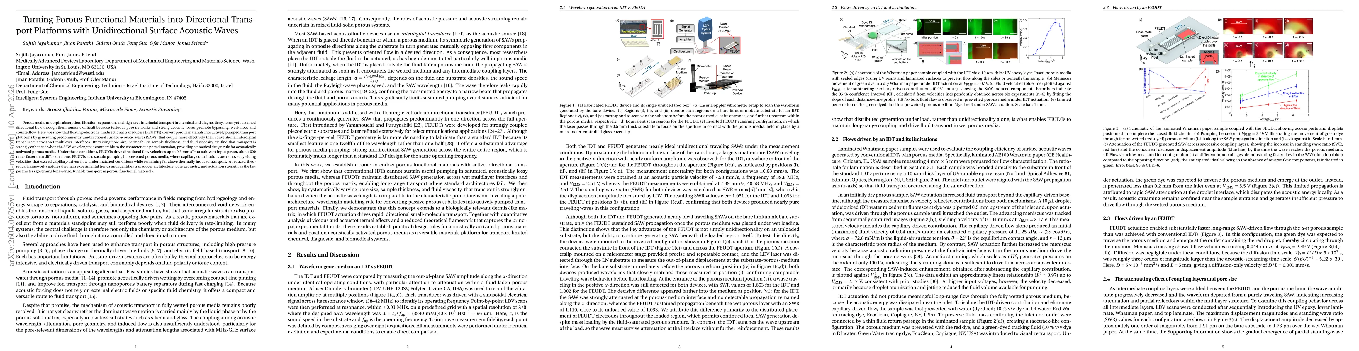 Thumbnail for Turning Porous Functional Materials into Directional Transport Platforms with Unidirectional Surface Acoustic Waves