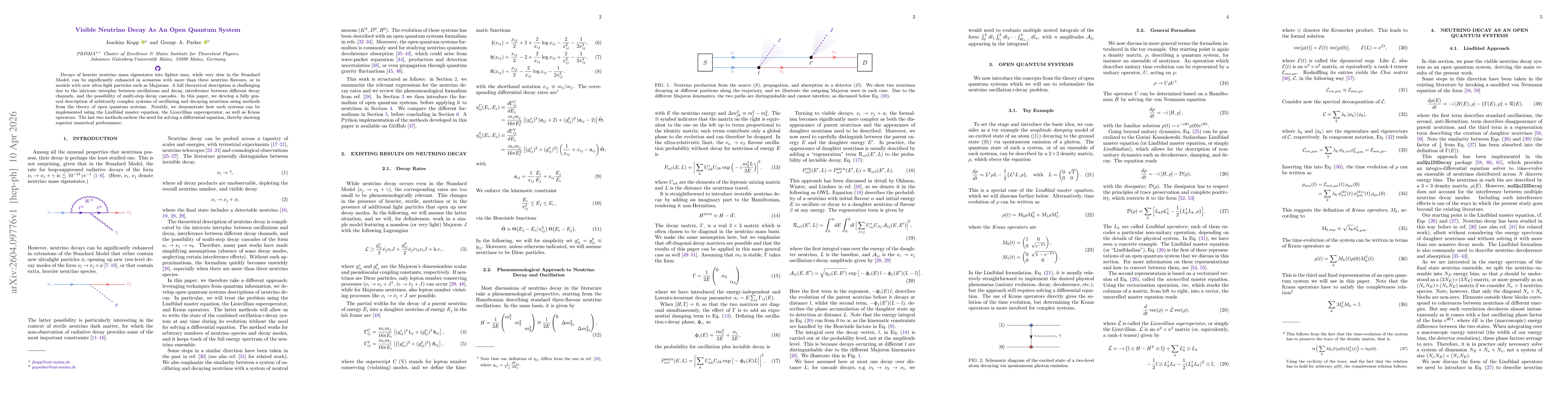 Thumbnail for Visible Neutrino Decay As An Open Quantum System