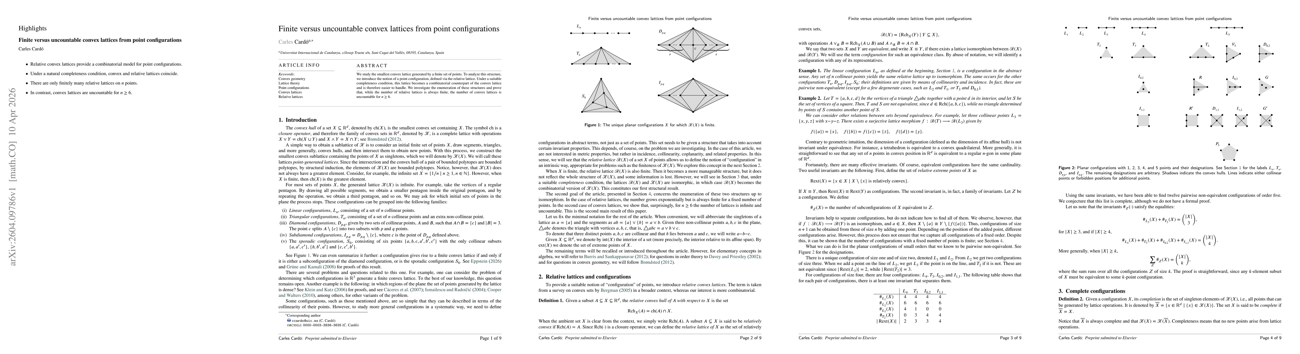 Thumbnail for Finite versus uncountable convex lattices from point configurations