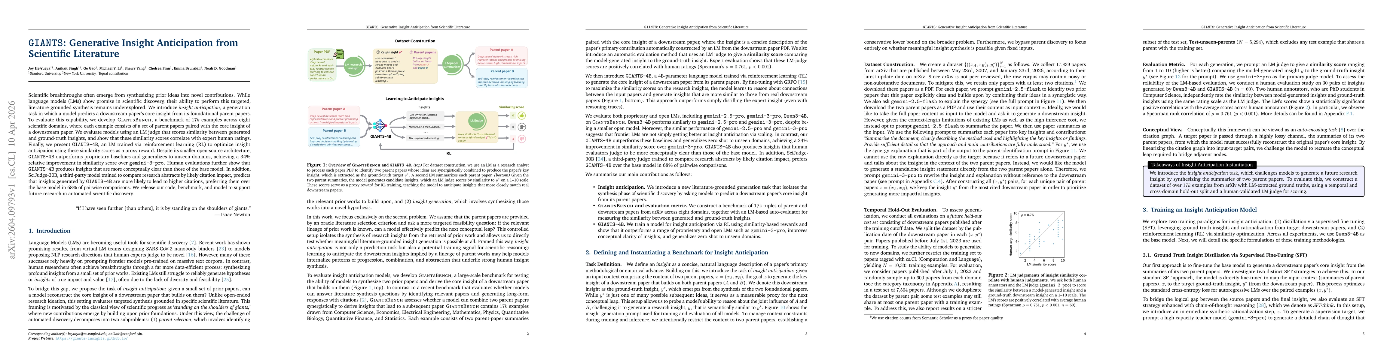 Thumbnail for GIANTS: Generative Insight Anticipation from Scientific Literature