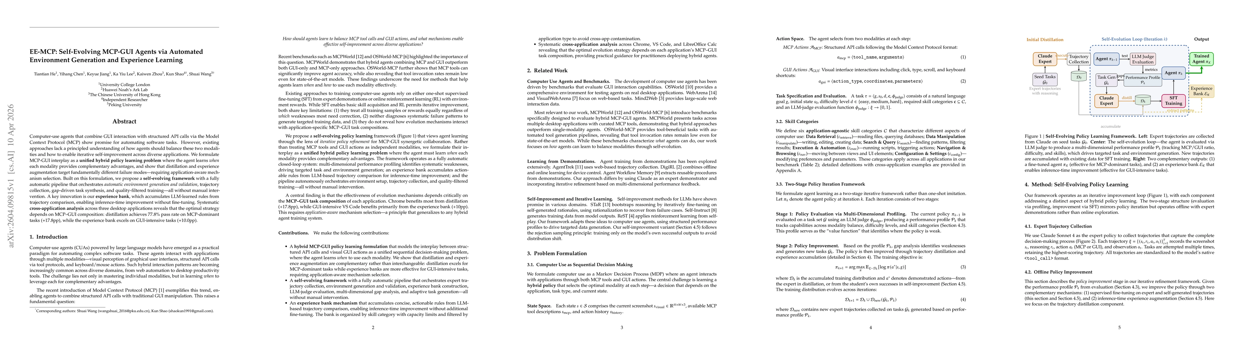 Thumbnail for EE-MCP: Self-Evolving MCP-GUI Agents via Automated Environment Generation and Experience Learning