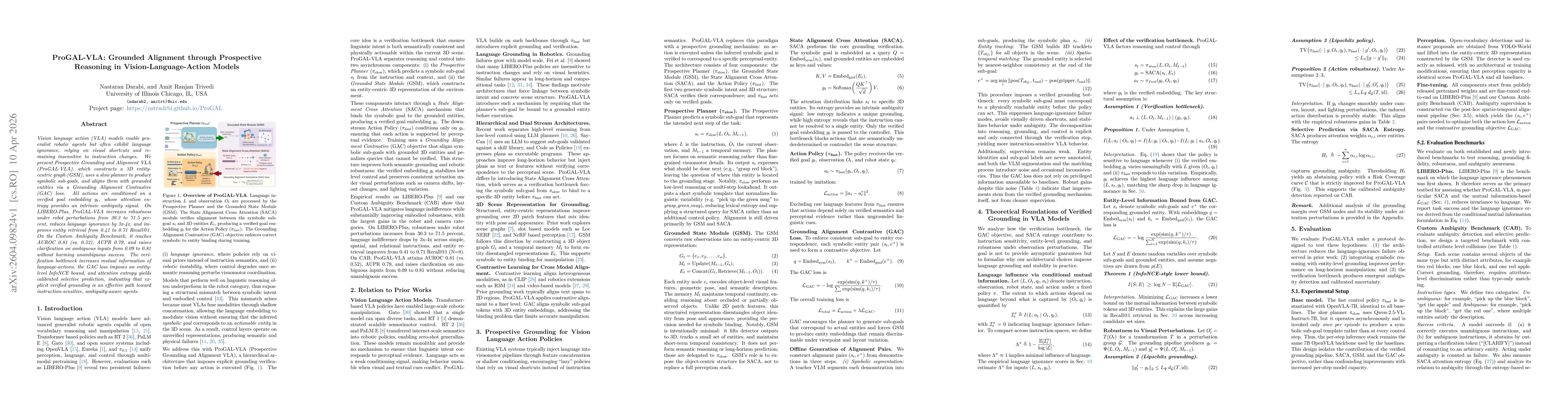 Thumbnail for ProGAL-VLA: Grounded Alignment through Prospective Reasoning in Vision-Language-Action Models