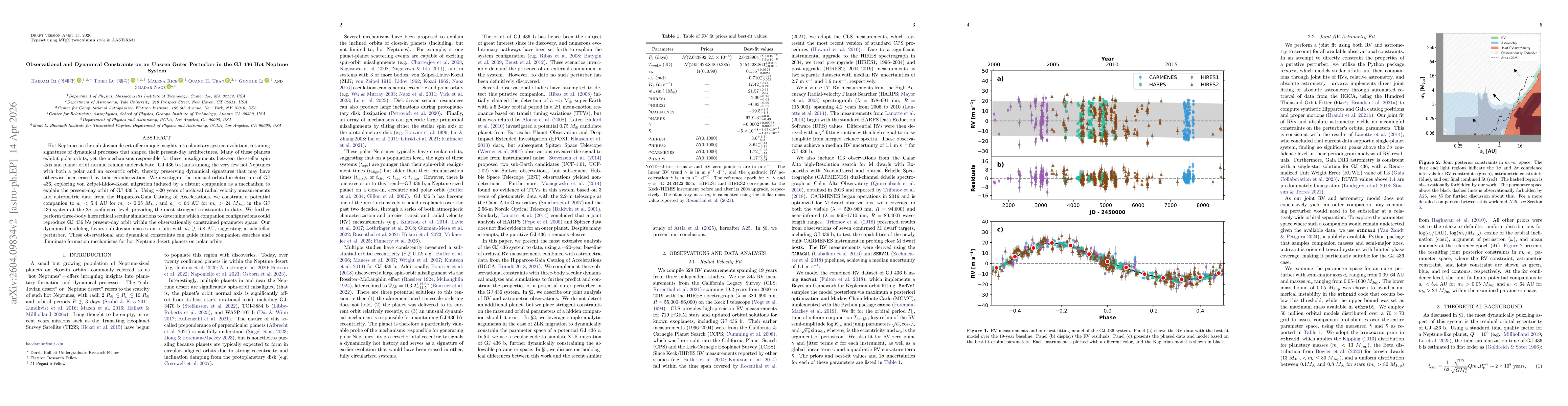 Thumbnail for Observational and Dynamical Constraints on an Unseen Outer Perturber in the GJ 436 Hot Neptune