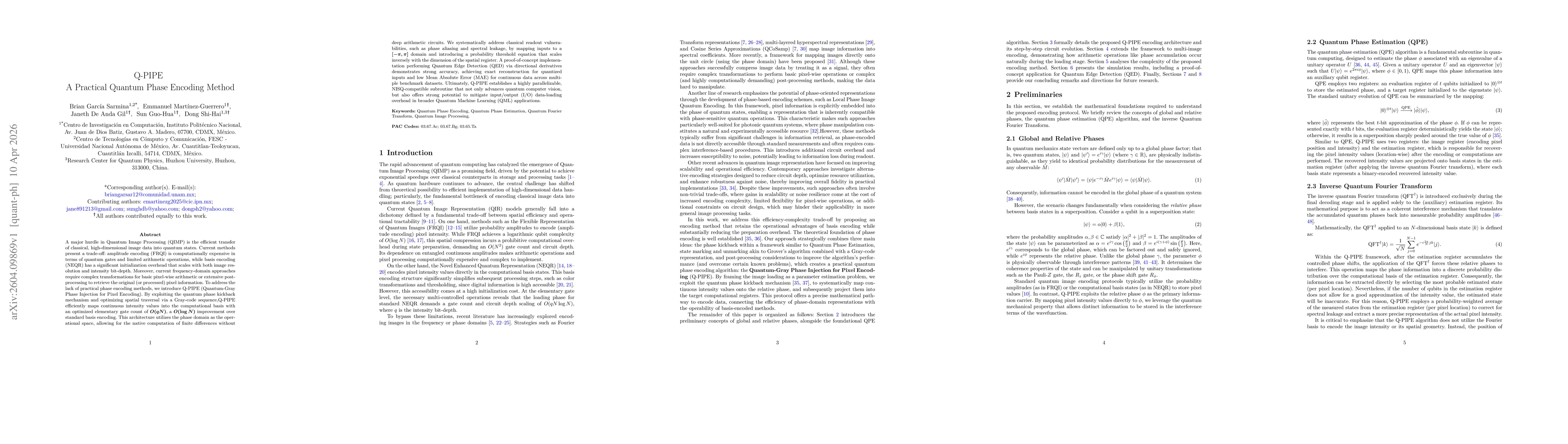 Thumbnail for Q-PIPE A Practical Quantum Phase Encoding Method