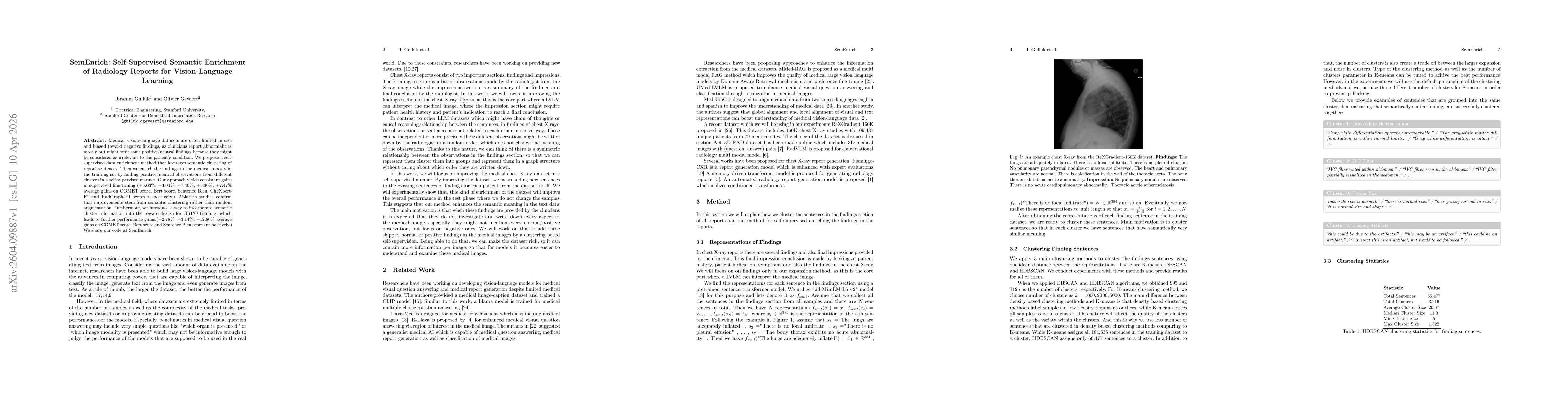 Thumbnail for SemEnrich: Self-Supervised Semantic Enrichment of Radiology Reports for Vision-Language Learning