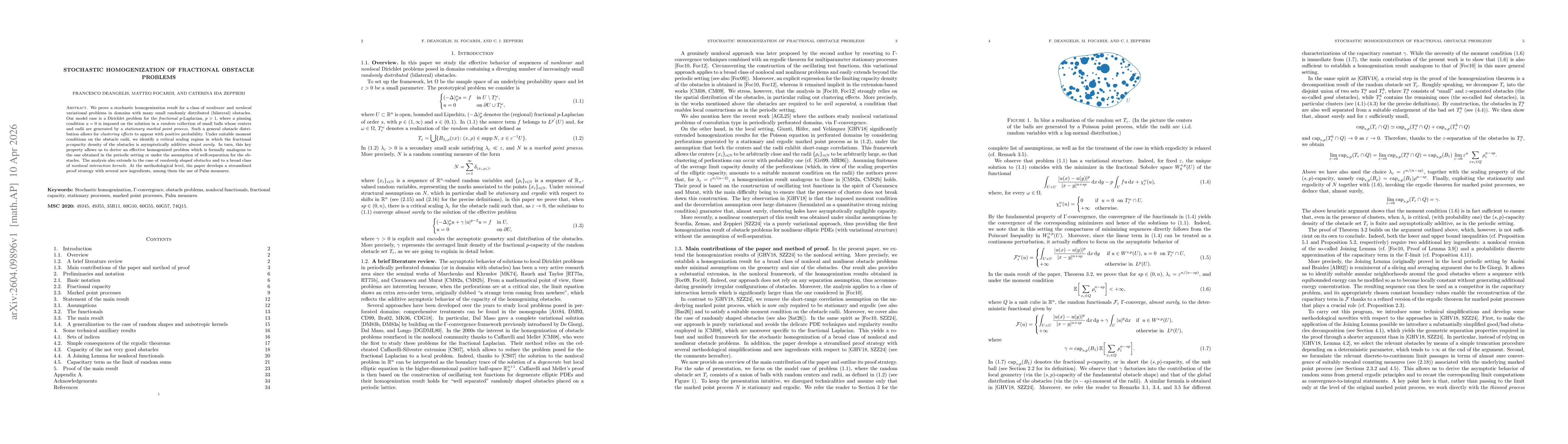 Thumbnail for Stochastic homogenization of fractional obstacle problems