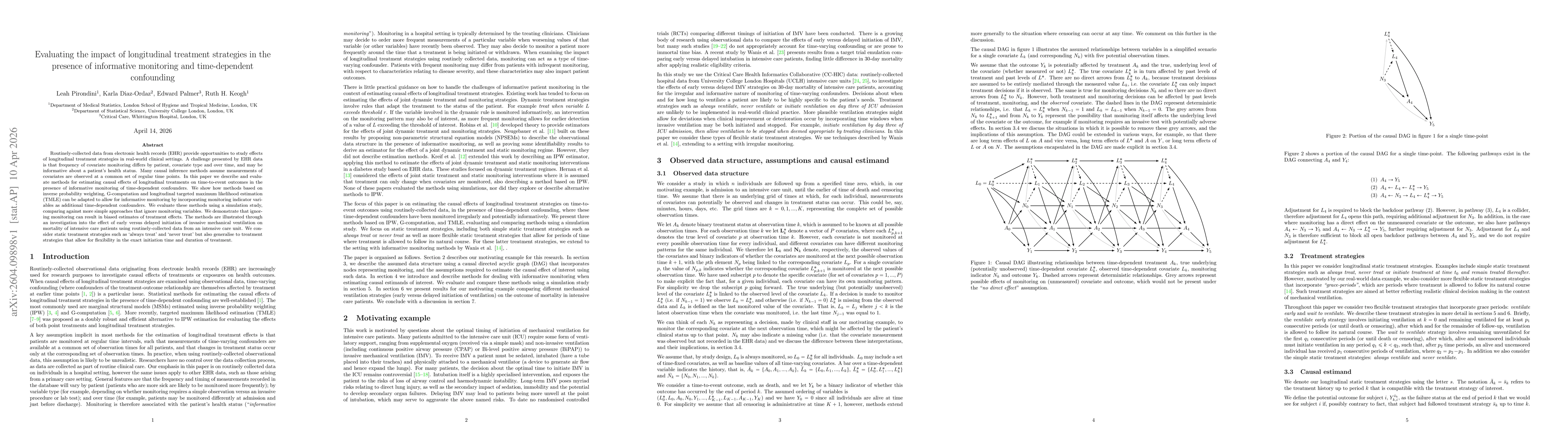 Thumbnail for Evaluating the impact of longitudinal treatment strategies in the presence of informative monitoring and time-dependent confounding